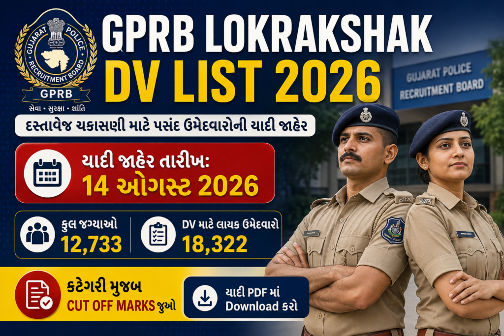 GPRB Lokrakshak Document Verification List 2026 જાહેર
